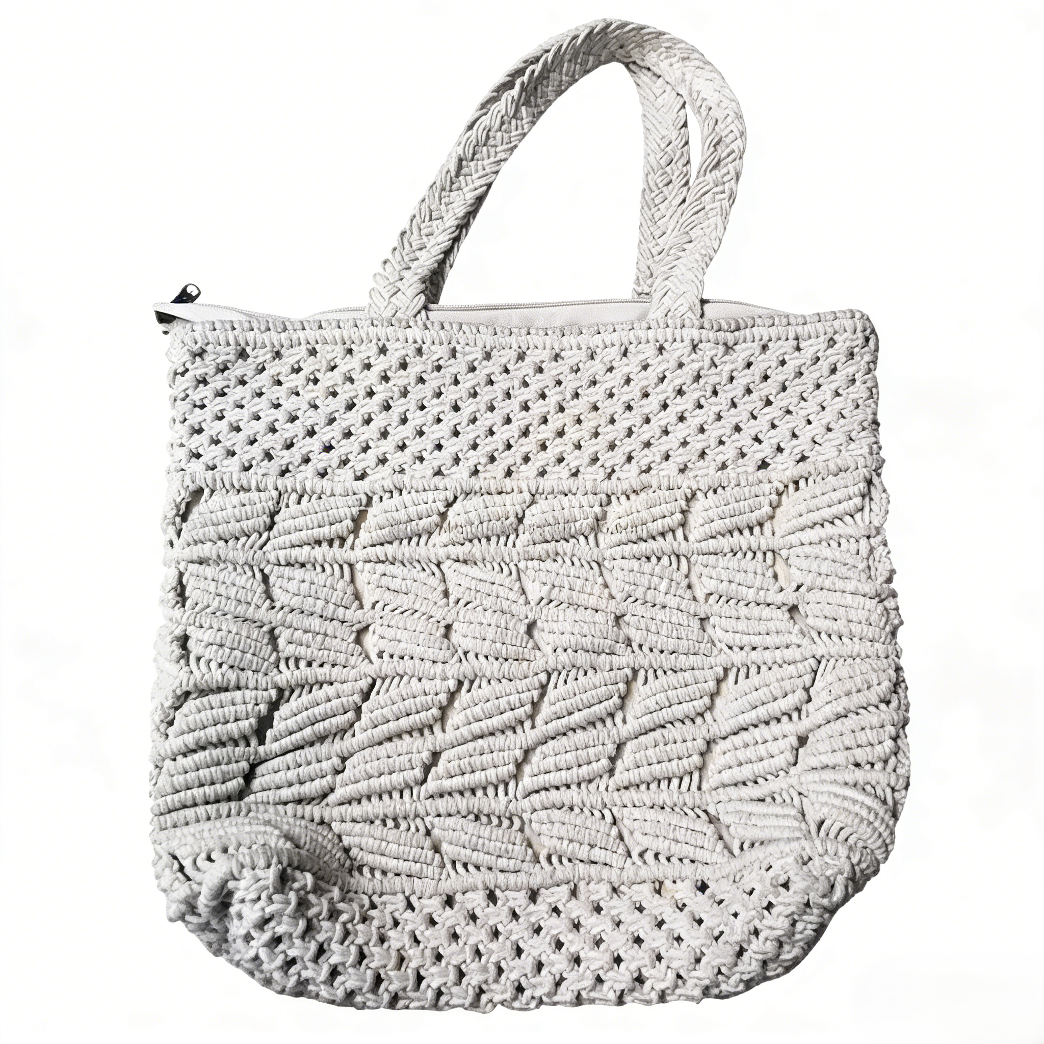 Customizable Natural Cotton Bohemian Woven Women's Shopping Bag Handmade Crochet Printed Beach Bag