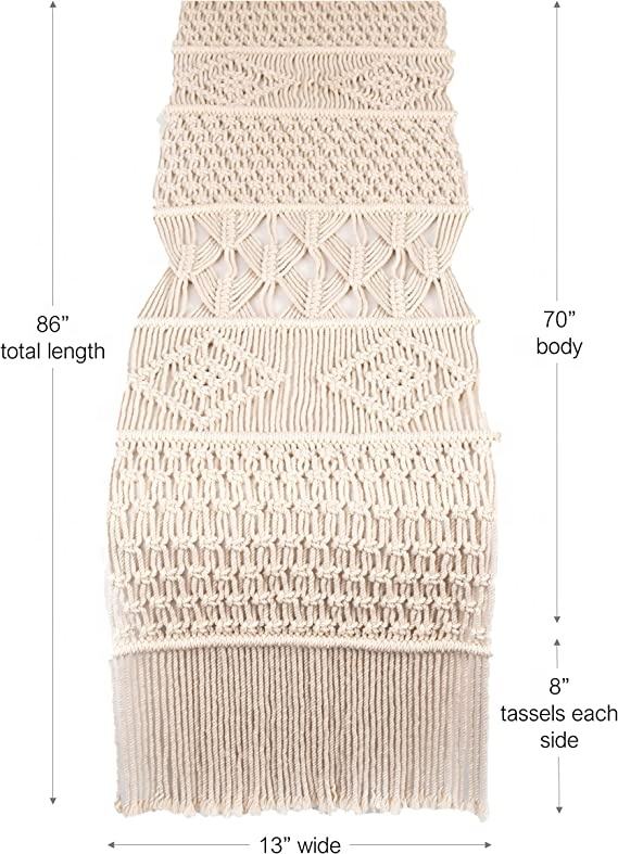 Macrame Table Runner, Handmade Boho Wedding Table Linen
