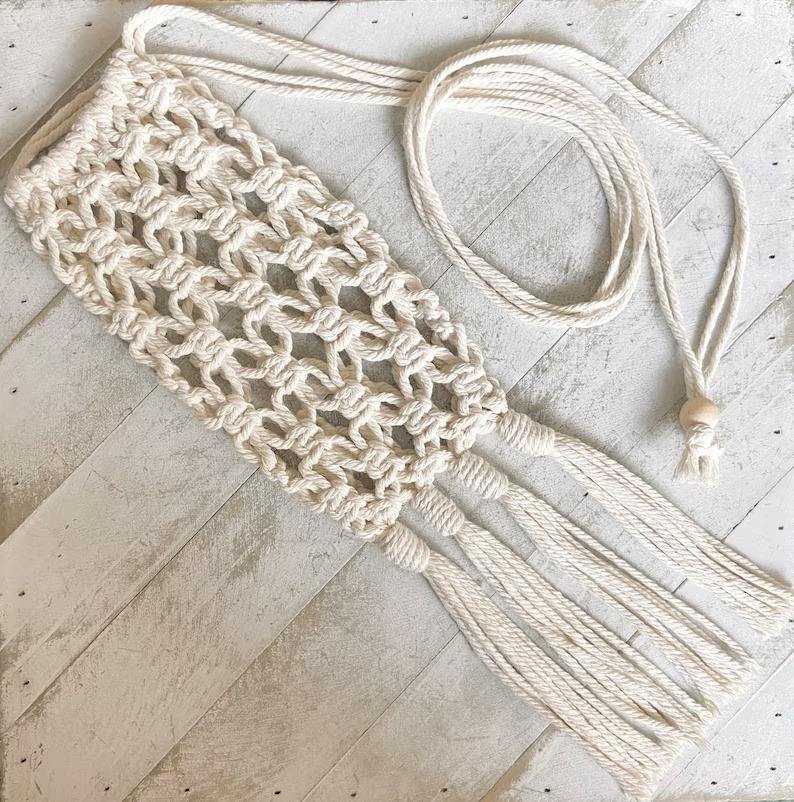Macramé Phone Sling Bag, Custom Size Crossbody Phone Pouch