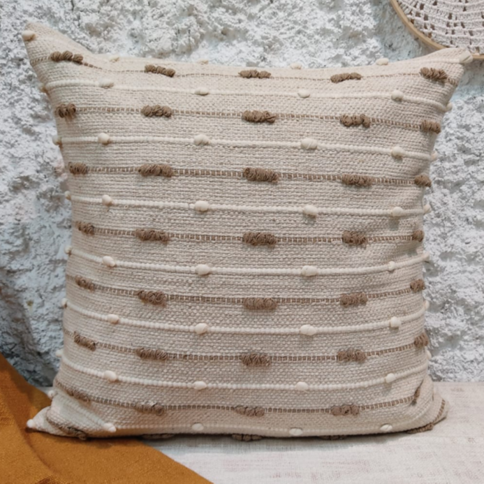 Organic Cotton & Jute Woven Tasseled Printed Pillow Covers