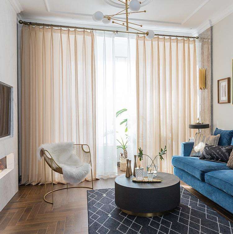 Modern Geometric Lace Knitted Sheer Curtains