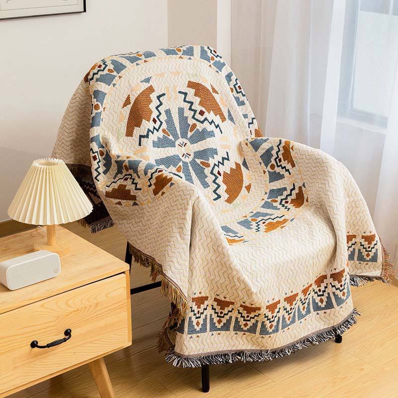 Bohemian-style Custom Woven Throw Blanket