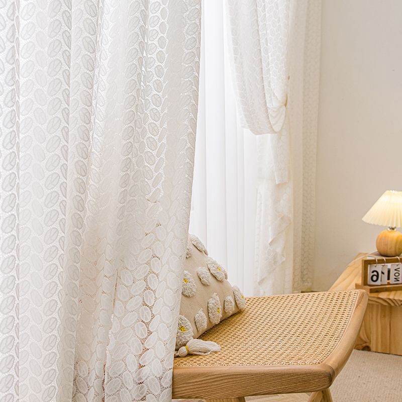 Modern Leaf Lace Sheer Fabric Curtains