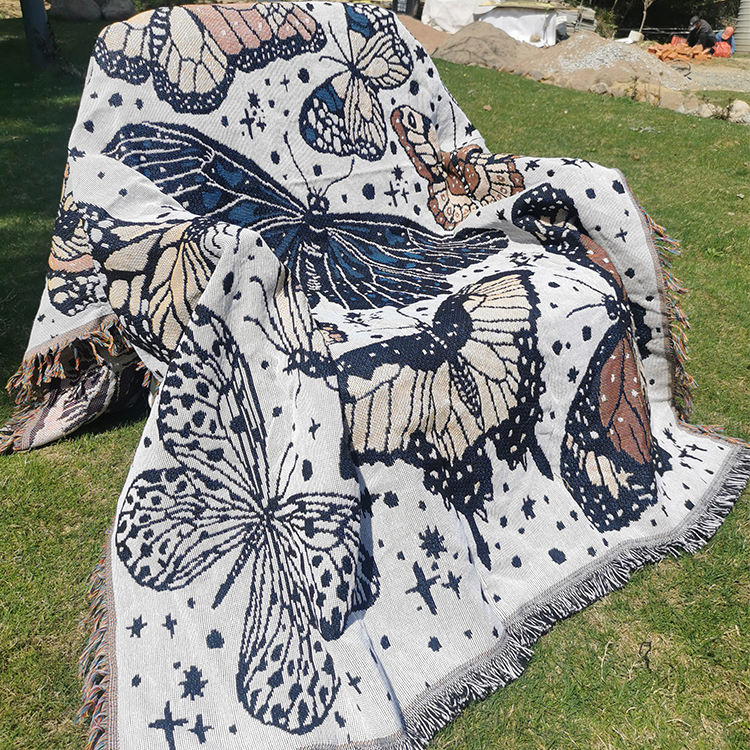 Custom Logo Woven Throw Blanket