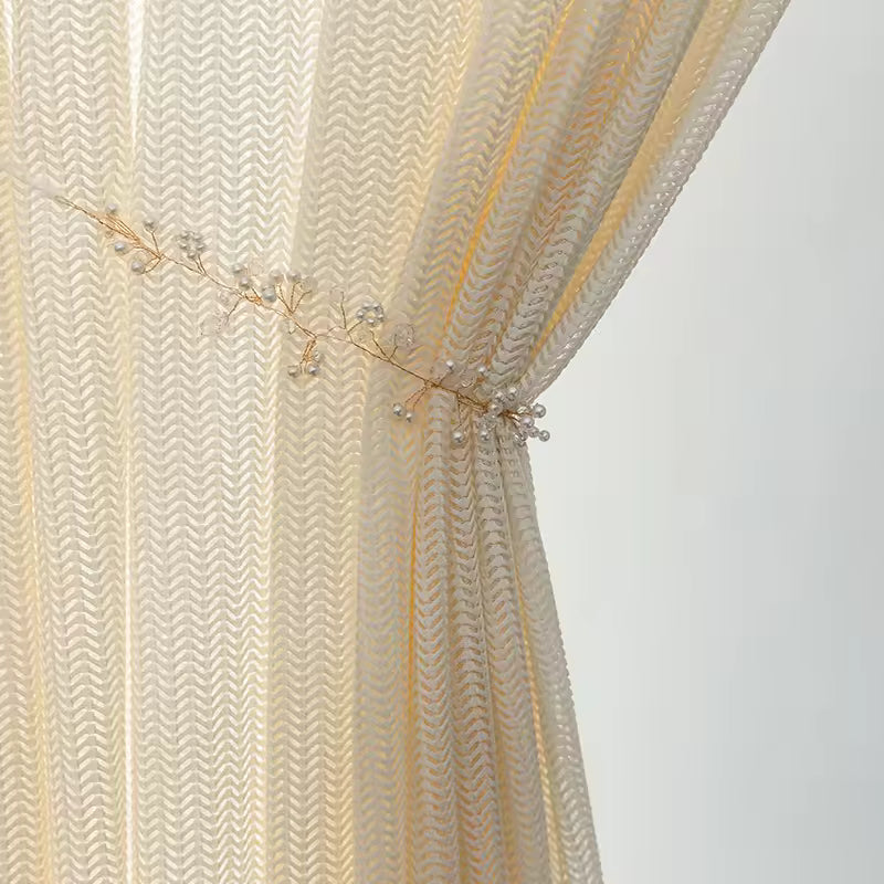 Modern Geometric Lace Knitted Sheer Curtains
