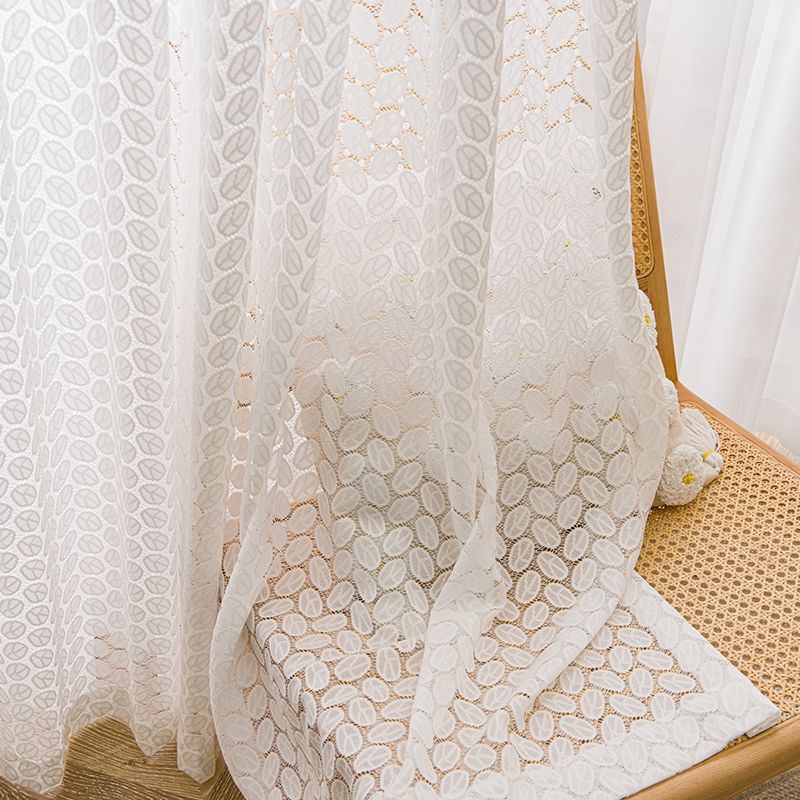 Modern Leaf Lace Sheer Fabric Curtains