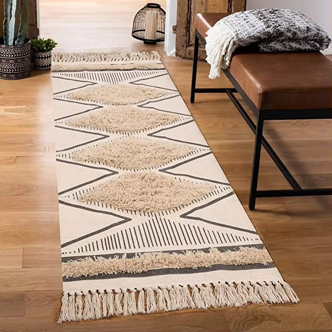 Handwoven Boho Tufted Runner Rug