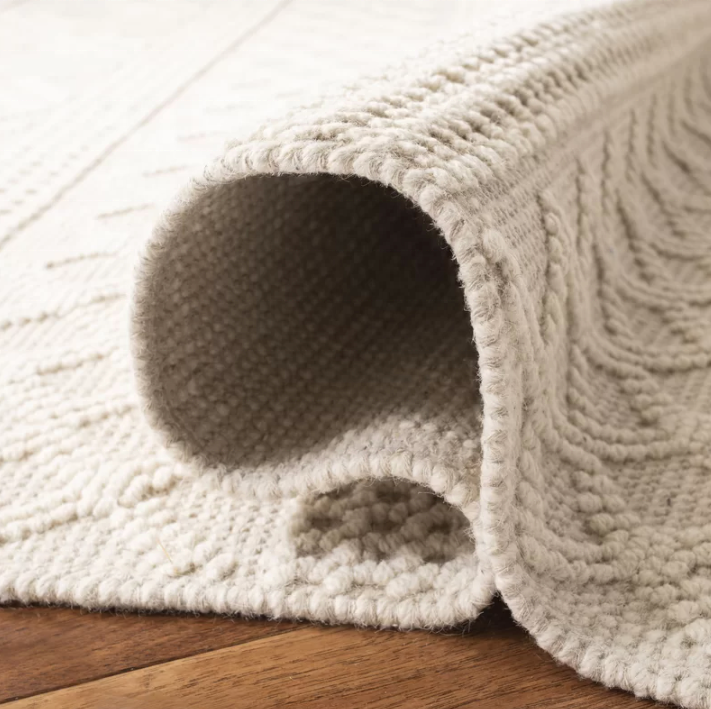 Custom Handwoven Textured Runner Rug, Neutral Geometric Hallway Carpet (MOQ 50 PCS)