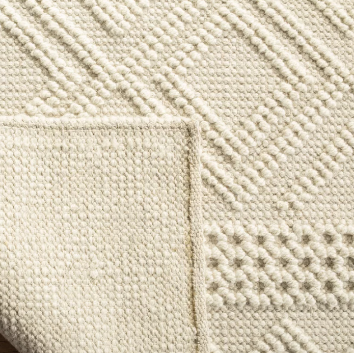 Custom Handwoven Textured Runner Rug, Neutral Geometric Hallway Carpet (MOQ 50 PCS)